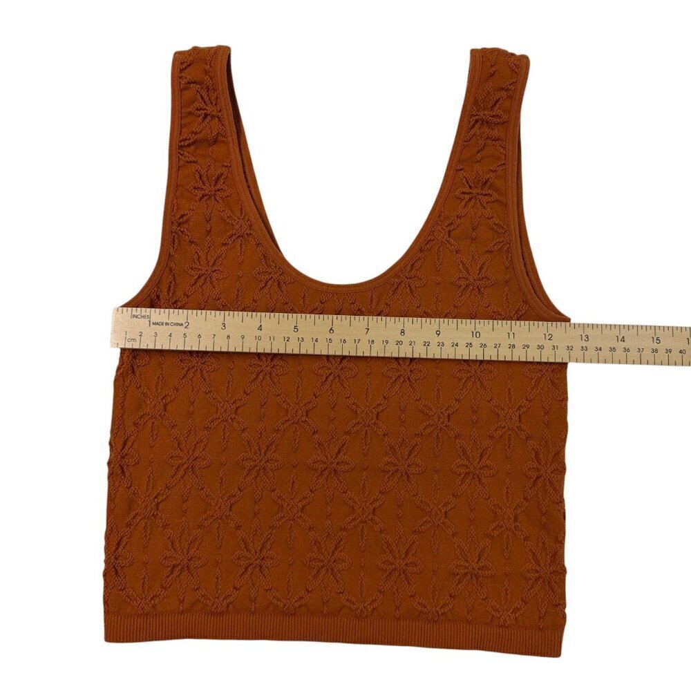 Forever 21 Orange Rust Textured Knit Tank Top Size M/L - Picture 5 of 6